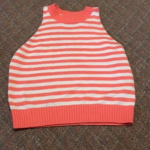 Peach striped crop top